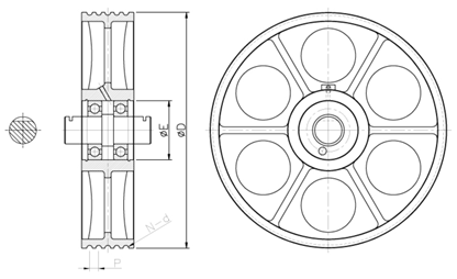 PDA03--NYLON DEFLECTOR SHEAVE